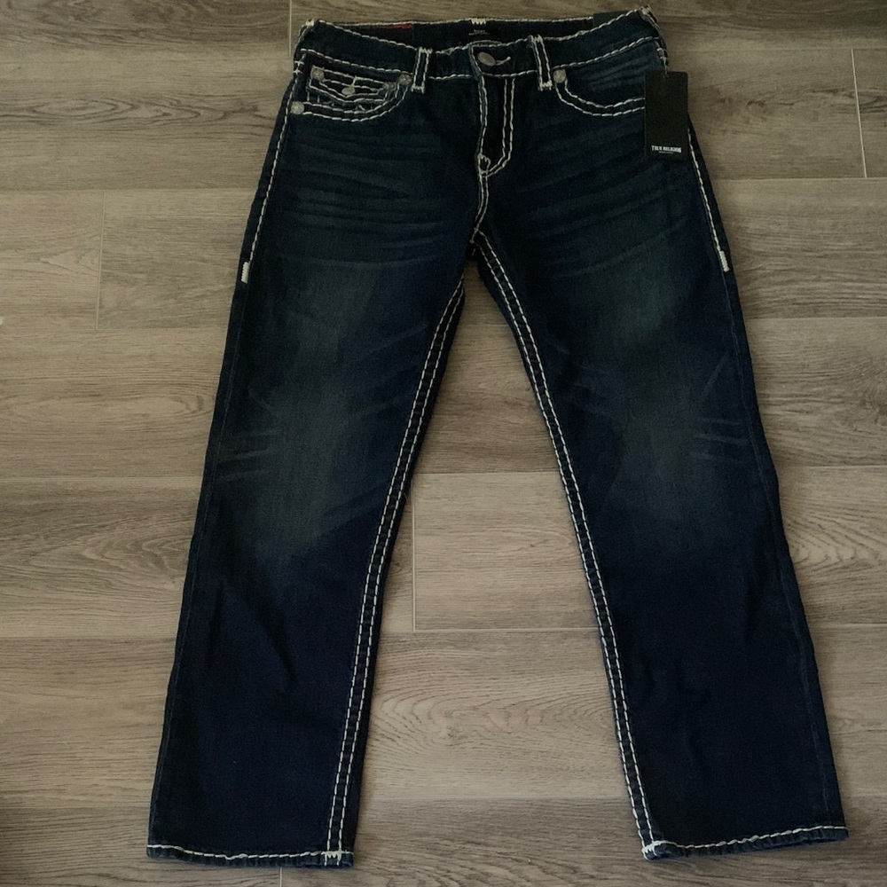 True Religion Men's Deep Indigo Straight Jeans